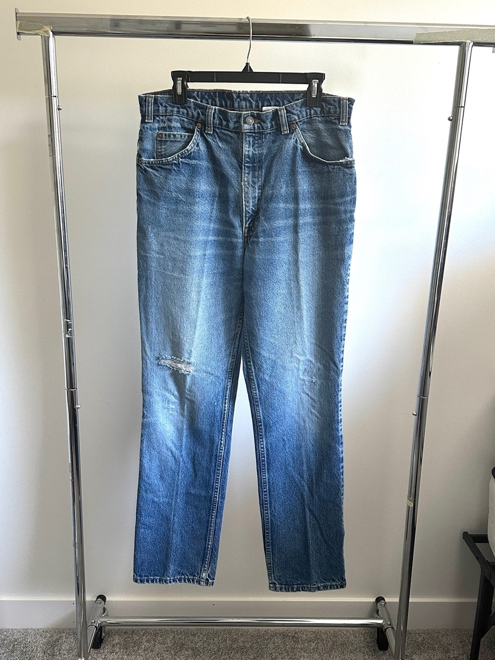 Vintage Levi’s 619 Orange Tab Jeans Made In Canada Distressed Straight
